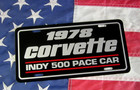 1978  Chevrolet Indy 500 Pace Car Corvette License Plate Tag 78 Stingray Chevy