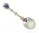 Vintage 1966 Dutch Solid 833 Silver Ceramic Clogs Shoes Novelty Souvenir Spoon