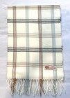 Mens Winter Warm 100  Cashmere Scarf Plaid Off White  grays   Camel  Soft Wool