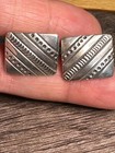Sterling Silver Patterned Rectangular Cuff Links 9 1 Grams Approx  75x 5 In