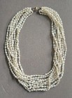 Gorgeous Vintage Rice Pearls 14k Yellow Gold Clasp 10 Strand Necklace Choker 18 