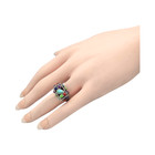 Southwestern Sterling Silver Turquoise multistone Size 7 25 Ring 5 9gr  3296