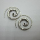 Orecchini D argento Hill Tribe Fine Sterling Silver Earrings Spiral Hammered Lux