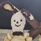 Vintage Crochet Bunny Rabbits 1970s Boy And Girl Hand Made Easter Cabbage Patch