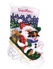 Felt Applique Christmas Stocking Kit 16-1 2 In Cotton Floss Sequins