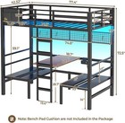 Twin Over Twin Bunk Bed With Desk Stair Led Lights Charging Station For Teen