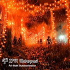 Orange Lights For Halloween Battery Operated With Timer Waterproof Total