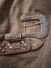 B b simon Belt Black Silver Blue Size 48