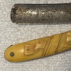 Antique Hibbard Spencer Bartlett Co  Straight Razor 1745 Figural Celluloid