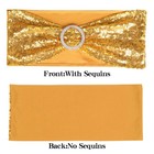 50pcs Stretch Sequin Chair Sashes One-sided Glitter Spandex Chair Bands W buckle
