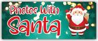 Photos With Santa Advertising Banner Vinyl Mesh Sign Christmas Holiday Xmas