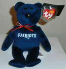 Ty Beanie Baby New England Patriots The Nfl Bear 8 5  New Mwmt Plush Stuffed Toy