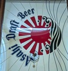 Vintage Asahi Beer Mirror Advertising Sign Japanese Pub Man Cave Wall Decor