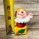 Vtg Jack In The Box Clown Christmas Figurine Holly Box Toy Hand Painted Decor