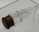 19th Century Victorian Cut Glass Scent Bottle Gilded Brass Screw On Cap Perfume