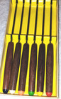 Vintage Japan Stainless Steel Fondue Forks - Wood Handles Multi Color Ends