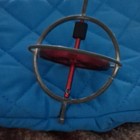 Vintage Metal Spinning Top Gyroscope Toy Red Wheel With Ring Frame  8-11