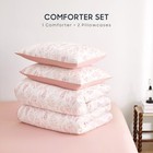  - Floral Comforter Set  Botanical Vintage Flower Coquette Queen Blush Pink