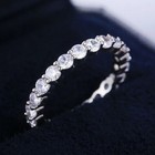 2 Ct Round Cut Full Moissanite Eternity Ring Stackable Wedding Band 925 Silver
