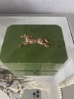 Solid Genuine Green Stone Vintage Small Trinket  Jewelry Box Keepsake Box