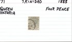 Trinidad Postage Stamp Sc71 Used Queen Victoria 1883 4 Pence
