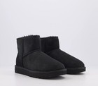 New 100  Women s Ugg Brand Classic Mini Ii Soft Winter Boots Shoes Black 1016222
