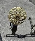 Andirons French Sunburst Style Iron And Brass Andirons - A Pair