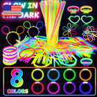100 Glow Sticks Bulk Party Pack  8    Neon Glow Sticks  Diy Glowsticks With Connec