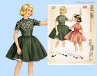 1950s Vintage Mccalls Sewing Pattern 5163 Toddler Girls Helen Lee Dress Size 4