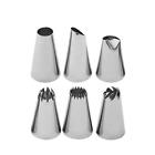 6 Piece Stainless Steel Piping Nozzle Set With Silicone Pastry Bag  Decorating T