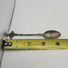 Jerusalem Cross Souvenir Spoon 4  Twisted Handle Holy Land Israel Silver Tone