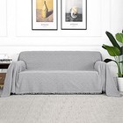  Light Grey Geometrical Sofa Covers  Sectional Couch Covers For 2 Cushion 