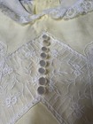 Vtg  Girls No Size 2t-3tyellow White Frilly Dress Lace Collar Prairie 50   s