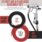 12 Foot Air And Fluid Hose Assembly Set For Spray Guns  Paint Pressure Pot Tanks