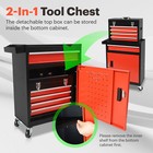 5-drawer Tool Box Organizer Chest Lockable Rolling Storage Cabinet Wheels Bk red