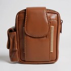 Leatherboss Tan Genuine Leather Cigarette Case Holder With Cell Phone   Lighter