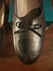 Vintage Nib Footthrills Plaza Black Leather Wingtip W  Bow Womens 8 M Pump
