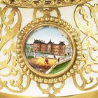 Antique French Opaline Glass Box Gilt Ormolu Mounts 4 Reverse Miniatures Paint