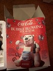 Vtg 1996 Coca Cola Bubble Blowing Polar Bear Christmas Ornament Tested Flaw