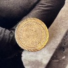 Antique Victorian 5 8    Gilt Brass Button - Rope Border - Soldered Shank - C1870s