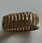 Vintage Bergere Expansion Bracelet Japan Polished Gold Tone Cuff Sm-lg