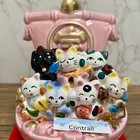 Maneki Neko Beckening Cat Seven Lucky Gods Treasure Ship Seto Ware Pink Japan