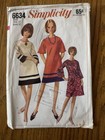 Simplicity 6634 Boho Vtg  A-line Dress Pattern Sz 12 60   s Flair Bell Sleeves