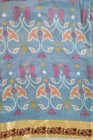 Fnc Vintage Blue Sambalpuri Ikat Sarees Handwoven Art Silk Sari Fabric Antique