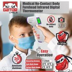 Infrared Digital Thermometer Human Body Forehead Temperature Gun Led No Contact
