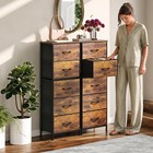 Tall Dresser For Bedroom  5 Drawer Dresser  Rustic Brown