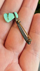 Antique Sterling Silver And Turquoise C-clasp Pin Hatchet  Ax Brooch 1 5 