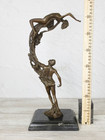 Bronze Statue Woman Sculpture Art Lady Dancer Marble Acrobats Decor Man Female