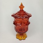 Mid Century Modern Glass Cigarette Box Valencia Orange Amberina Fenton 1960s