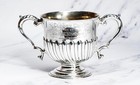 Ornate Antique Sterling Silver English Shooting Trophy Cup Militaria